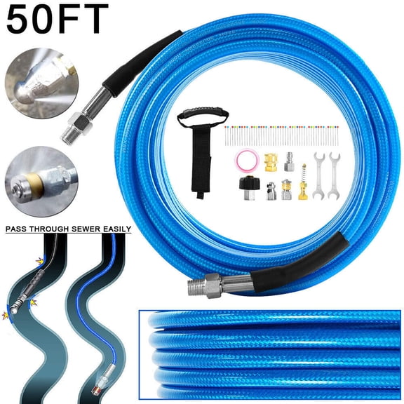 Pressure Washer Hose 50FT M22 Brass Fitting Power Washer Hose Replacement for Ryobi, Troy Bilt, Greenworks, Generac & More High Pressure Washers