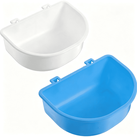 NORIZF 2 Pcs Rabbit Food Bowl,Guinea Pig Food Dish Bird Feeding Dish Crate Bowls for Bunny Hutch Hamster Puppy Dog Crate Guinea Pig Ferret Chinchilla,Spill-Proof Guinea Pig Food Bowl