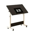 thumbnail image 1 of Small Standing Desk Adjustable Height, Mobile Stand Up Desk With Wheels, Portable Home Office Computer Workstations For Sitting And Standing, 1 of 9