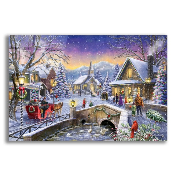 Epic Art 'Christmas Village Glow' by Ali Corti, Acrylic Glass Wall Art, 36"x24"