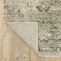 HomeRoots 508320 2 x 8 ft. Gray Ivory Beige & Taupe Oriental Power Loom Stain Resistant Runner Area Rug