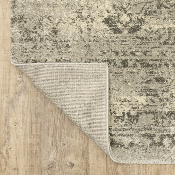 HomeRoots 508320 2 x 8 ft. Gray Ivory Beige & Taupe Oriental Power Loom Stain Resistant Runner Area Rug