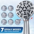 thumbnail image 3 of Wowow Single Handle 7-Spray Patterns Shower Faucet 1.8 GPM with Handheld Showerhead Corrosion Resistant in Brushed Nickel, 3 of 7