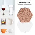 thumbnail image 6 of Yiaed fall flower plaid Print Leather Coasters for Drinks - Cup Coasters Coffee Table Kitchen Table Bar, Home & Office Gifts Handmade Drink Coasters-Hexagon, 6 of 6