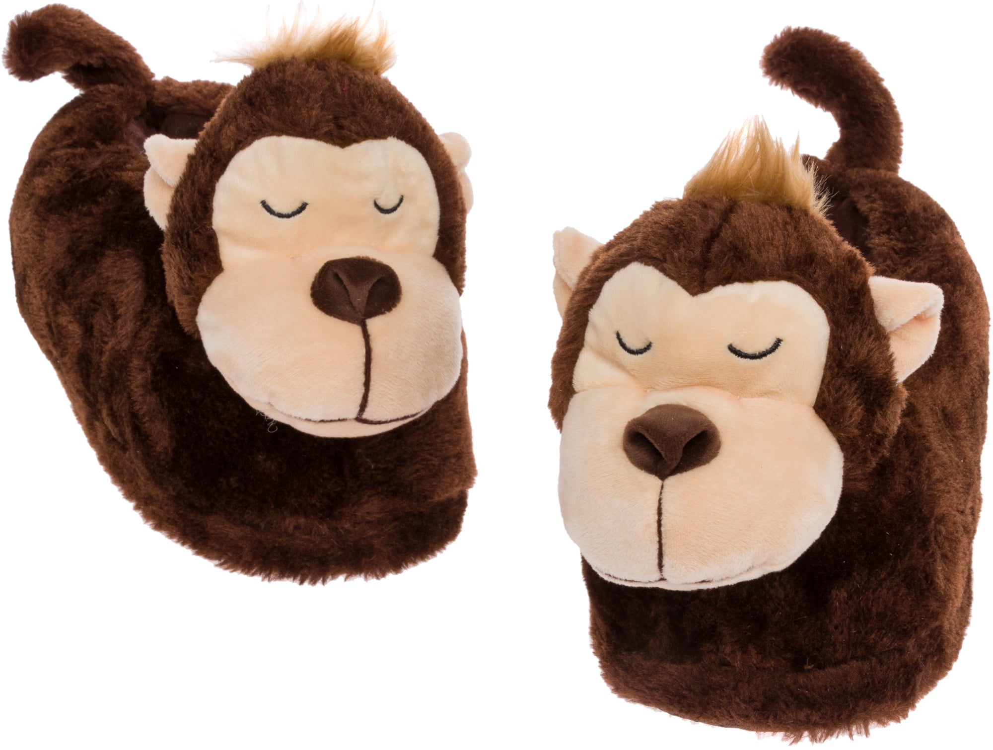 FUNZIEZ! - Monkey Fuzzy Slippers - Animal Slippers Novelty House Shoe (Brown, Medium) FUNZIEZ! - Monkey Fuzzy Slippers - Animal Slippers Novelty House Shoe (Brown, Medium)