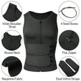 thumbnail image 3 of FITVALEN Men Neoprene Sauna Zipper Waist Trainer Vest Tank Top Trimmer Body Shaper with Two Belt, 3 of 8