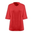 thumbnail image 5 of Bovxnpu Womens Summer Tops, Plus Size Casual T Shirt, Women's Oversized V-neck Short Sleeved Solid Summer Base Shirt Sports T-shirt XXL, 5 of 6