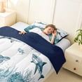 thumbnail image 3 of Erosebridal Watercolor Shark Turtle Twin Comforter Sets,Nautical Marine Animals Bedding Set For Men Women, Reversible 2 Pieces, 3 of 7