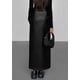 thumbnail image 2 of Falda PRETTYGARDEN 2025 de cuero sintético, tiro alto, maxi, negra, talla M, 2 of 5