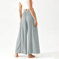 thumbnail image 6 of Edvintorg Yoga Pants with Pockets for Women Elastic Waisted Casual Loose Lightweight Wide Leg Athletic Trousers Women Clothing Purple M, 6 of 9