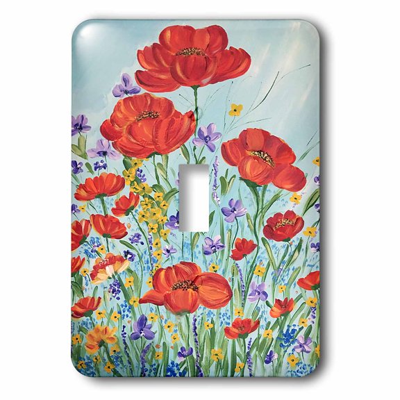 3dRose, Image of Red Poppy Flowers, single toggle switch