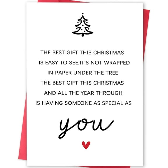 Heartfelt Christmas Card – "Best Gift This Christmas Is Having Someone Special as You" – Cute Christmas Tree Design – Envelope Included, Perfect for Holiday Greetings