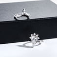 thumbnail image 4 of Pear Cut Diamond Engagement Bridal Ring Set, Bezel Set Diamond Ring Set, Chevron Wedding Band With Cluster Diamond Ring, 925 Sterling Silver, 2.6 Ct Simulated Diamond, Partywear Ring, 4 of 5