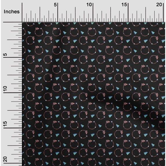 oneOone Cotton Poplin Twill Black Fabric Feather Feather Sewing Craft Project Fabric Prints By Yard 56 -Inch Wide