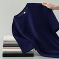 thumbnail image 4 of IYTR Mens Soft Tshirts Short Sleeve T-Shirt Slim Fit Crew Neck Solid Color Basic Soft Cotton Daily Wear Casual Essential Top (Navy,XL), 4 of 9