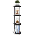 thumbnail image 4 of 5 Tier Corner Display Rack Multipurpose Shelving Unit, Dark Cherry/Black, 4 of 7