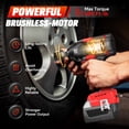 thumbnail image 5 of 1/2 inch Cordless Impact Wrench for Milwaukee 18V Battery with LED Light, 600FT-LBS (810N.m) Brushless Electric Impact Gun, 5 of 7