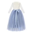 thumbnail image 2 of Ekidsbridal Girl Pageant Flower Girl Dress - Long Sleeves A-Line Lace V-Back Tulle 290R4-A (Size: M-10), 2 of 3