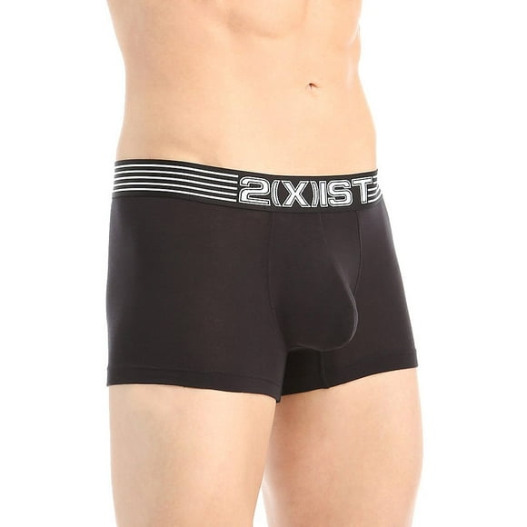 2(X)IST Men's Shapewear Maximize No Show Trunk,Black,X-Large