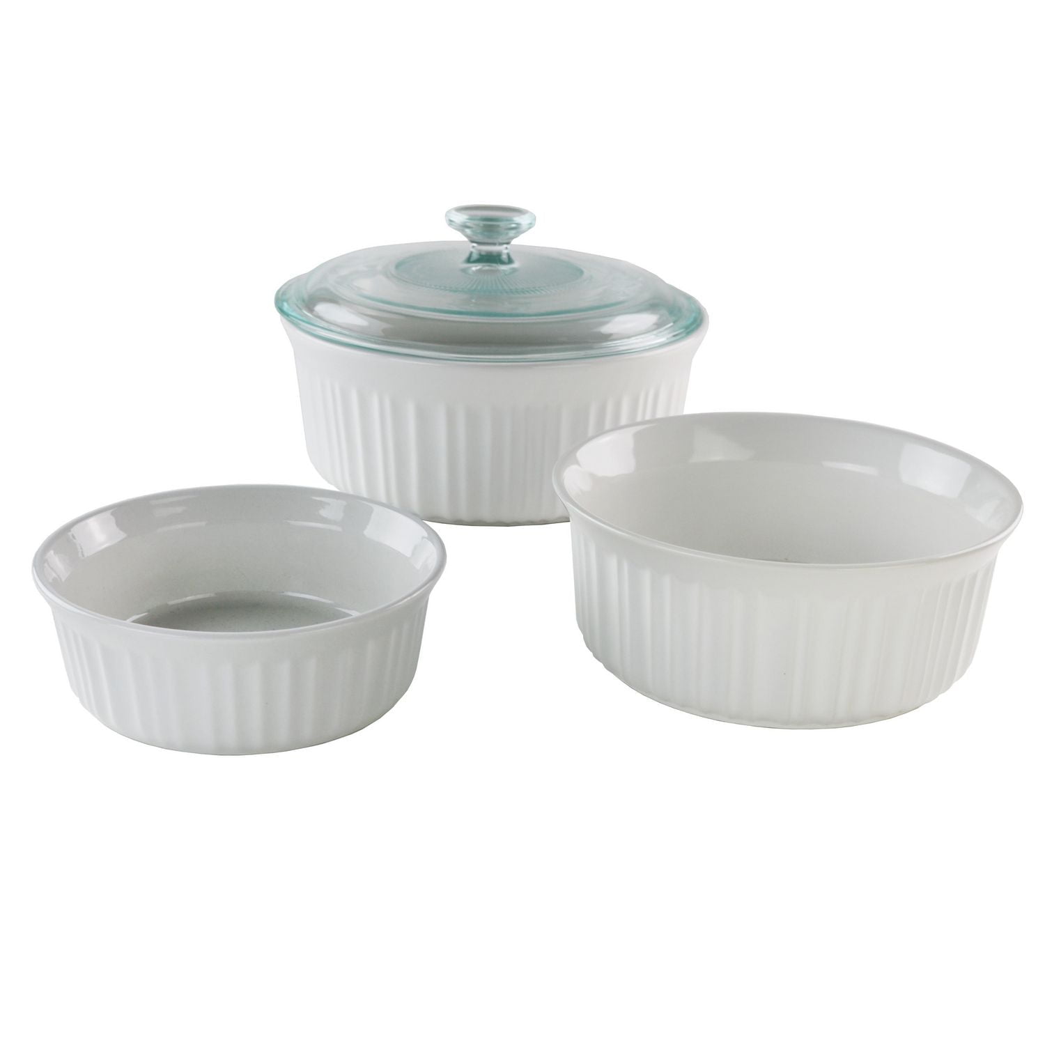 Ensemble de 4 pièces plats de cuisson rond French WhiteMD de CorningwareMD