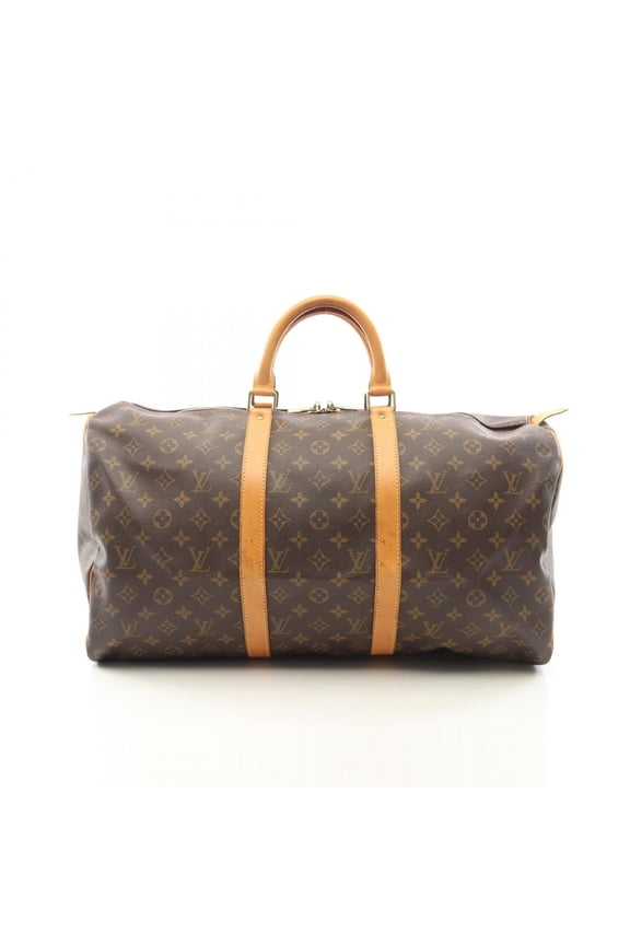 Pre-Owned Louis Vuitton Keepall 50 Boston Bag Handbag, Coated Canvas and Leather, Monogram...