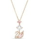 thumbnail image 1 of Cisne deslumbrante, cristal rosa, collar de mujer, collar de clavícula, 1 of 5