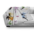 thumbnail image 3 of Fantasy Soft Flannel Fleece Throw Blanket, Pixie Elf Fairies Flying with Butterflies Girls Princess Flowers Design, Cozy Plush for Indoor and Outdoor Use, 70" x 90", Multicolor, by Ambesonne, 3 of 6