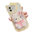 thumbnail image 2 of Nuevo estilo hello lindo gatito 3D gato espejo de maquillaje móvil TPU + PC funda de teléfono para iphone 15 14 13 12 11 pro max con soporte, 2 of 4
