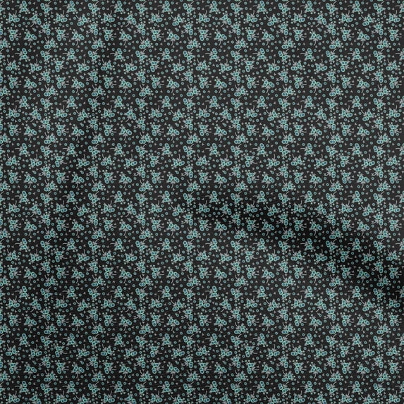 oneOone Viscose Chiffon Black Fabric Floral Ditsy Dress Material Fabric Print Fabric By The Yard 42 Inch Wide
