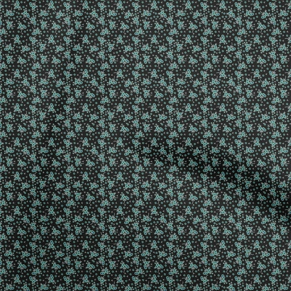 oneOone Polyester Lycra Black Fabric Floral Ditsy Sewing Fabric By The Yard Printed Diy Clothing Sewing Supplies 56 Inch Wide