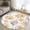 Orange, variant on Round Rugs 4 Ft, Yellow Watercolor Floral Non Slip Area Rugs for Kitchen Bedroom Entryway, Spring Flower Abstract Art Washable Carpet Runner Rug Floor Mats for Bedroom Home Decor