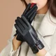 thumbnail image 3 of Guantes De Piel Negros Mujer Térmicos Suaves Con Hebilla, 3 of 4
