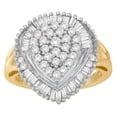 thumbnail image 2 of 10KT Yellow gold 1 CTTW Round and Baguette Cut Diamond Ring(I-J, I1-I2), 2 of 5