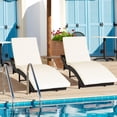 thumbnail image 1 of Gymax Set of 2 Foldable Patio Rattan Chaise Lounge Chair w/5 Back Positions White Cushion, 1 of 10