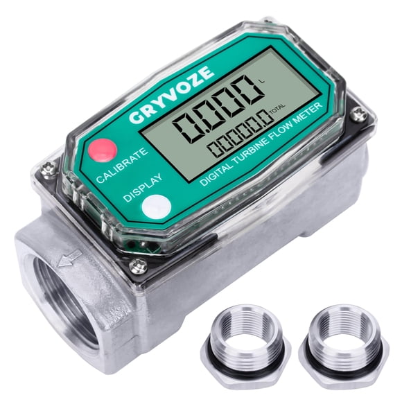 Medidor digital de flujo de combustible de turbina GRYVOZE de 1 pulgada para líquidos