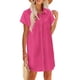 thumbnail image 1 of Vestido Zeaoo de lino para mujer, camisa de verano con bolsillo, color rosa XL, 1 of 7