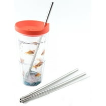 2 Stainless Steel Straws for Tervis Tumbler 24 oz Travel Insulated Clear Drinking Cup Lid CocoStraw Brand