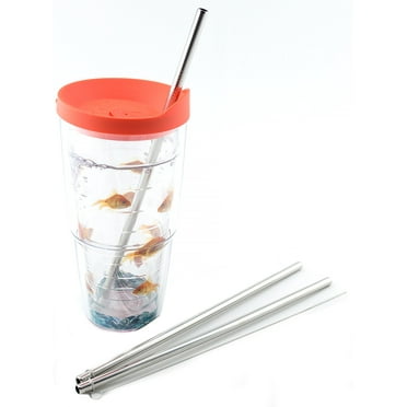 2 Stainless Steel Straws for Tervis Tumbler 24 oz Travel Insulated Clear Drinking Cup Lid CocoStraw Brand