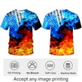 thumbnail image 3 of WHNBCW Funny Fire Printed T-Shirt Colorful Flame Graphic Tee Shirt, 3 of 7