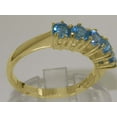 thumbnail image 4 of LBG British Made 10k Yellow Gold Natural Blue Topaz Womens Eternity Ring - 33 size options - Size 11.5, 4 of 8