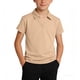 thumbnail image 2 of Top de Manga Corta para Niños Rayas Botón Arriba Camiseta Casual Suéter Algodón Mezcla Blusa Medio a Grande Verano, 2 of 7