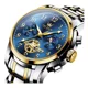 thumbnail image 1 of Reloj De Cuarzo Luminoso De Lujo Olevs Moon Phase Color Del Fondo Silver Golden Blue, 1 of 2