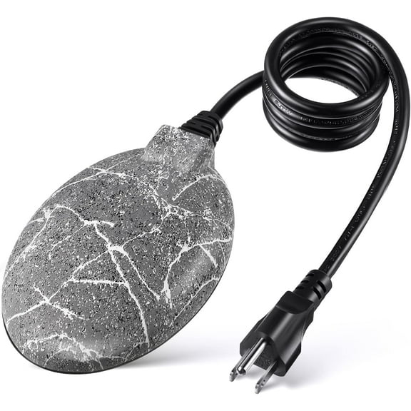 Upgrade 60W Bird Bath Heater for Outdoor Winter - Thermostatically Controlled Pond Deicer with Auto Shut Off, Frosted Gray Birdbath Water Heater for Patio & Lawn (1 Pack)