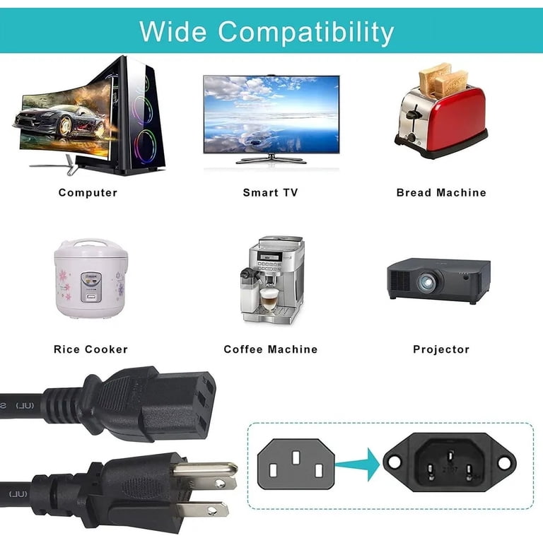 Onerbl (10FT Long) AC PowerCord Compatible with Korg Kronos X 73