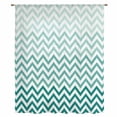 thumbnail image 2 of Teal Chevron Sheer Curtains 45 Inches Long, Ombre Geometric Ocean Wave V-shaped Light Filering Curtains, Breathable Simi Curtain Privacy Drapes for Kitchen Bathroom Lightweight Small Window Treatment, 2 of 9