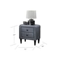 thumbnail image 4 of Miekor Furniture Grey Color Velvet Gorgeous 1pc Nightstand Bedside Table 2x Drawers Bedroom Furniture Sleek Design Tempered Legs B5A3790, 4 of 9