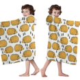 thumbnail image 4 of Cute Yellow Hedgehog Pattern Hooded Bath Towel，50"x30" for Ages 3 To 12 Kids, Quick Dry Lightweight Soft Microfiber Hood Beach Towel Cover Up for Kids, 4 of 7