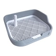 thumbnail image 1 of Soporte para almohadillas de entrenamiento para mascotas, orinal para perros, inodoro con rejillas de malla, inodoro para entrenamiento de mascotas , gris, 1 of 8