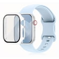 thumbnail image 1 of Correa de Silicona con Funda Protectora de Cristal para Apple Watch, Compatible con Todas las Series, 1 of 4
