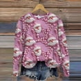 thumbnail image 2 of Staron Chandail de Noël Laid pour Femmes Père Noël Chemise de Noël Vacances Manches Longues Chandail en Molleton Col Rond Chandail Xmas Tops Mode Décontractée Tops Cadeaux pour Maman pour Noël, 2 of 3